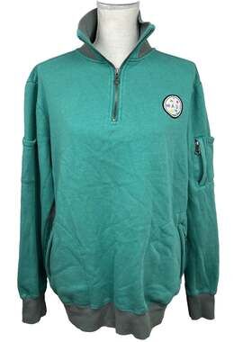 Vintage 90s Maui and Sons Teal Long Sleeve Pullover Beach Warm Size Medium